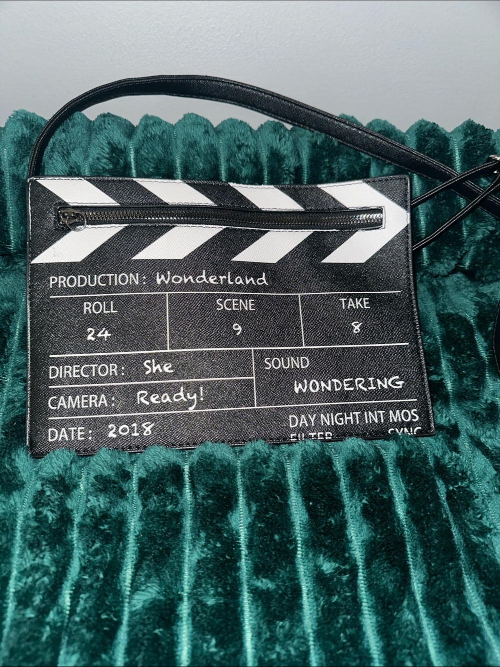SHEIN Black and White Clapperboard Crossbody Clutch